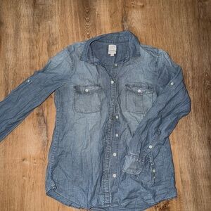 J. Crew Light Blue Denim Button-Down Shirt